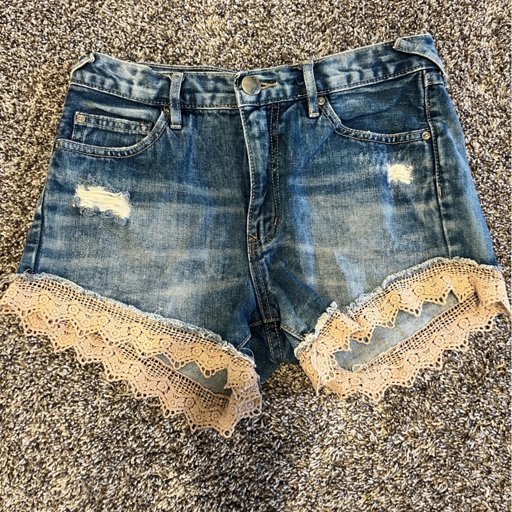Free People Lace Trim Shorts